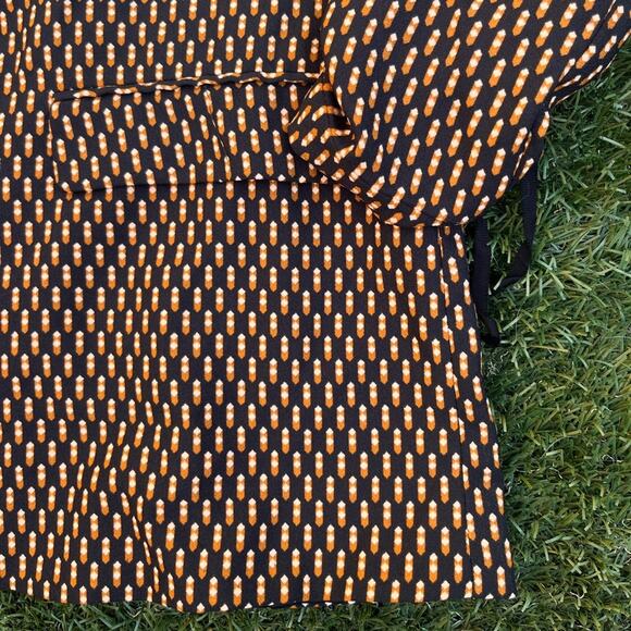 MNG Mango Geometric Print Single Button Satin Long Line Quarter Sleeve Blazer M - Picture 4 of 10